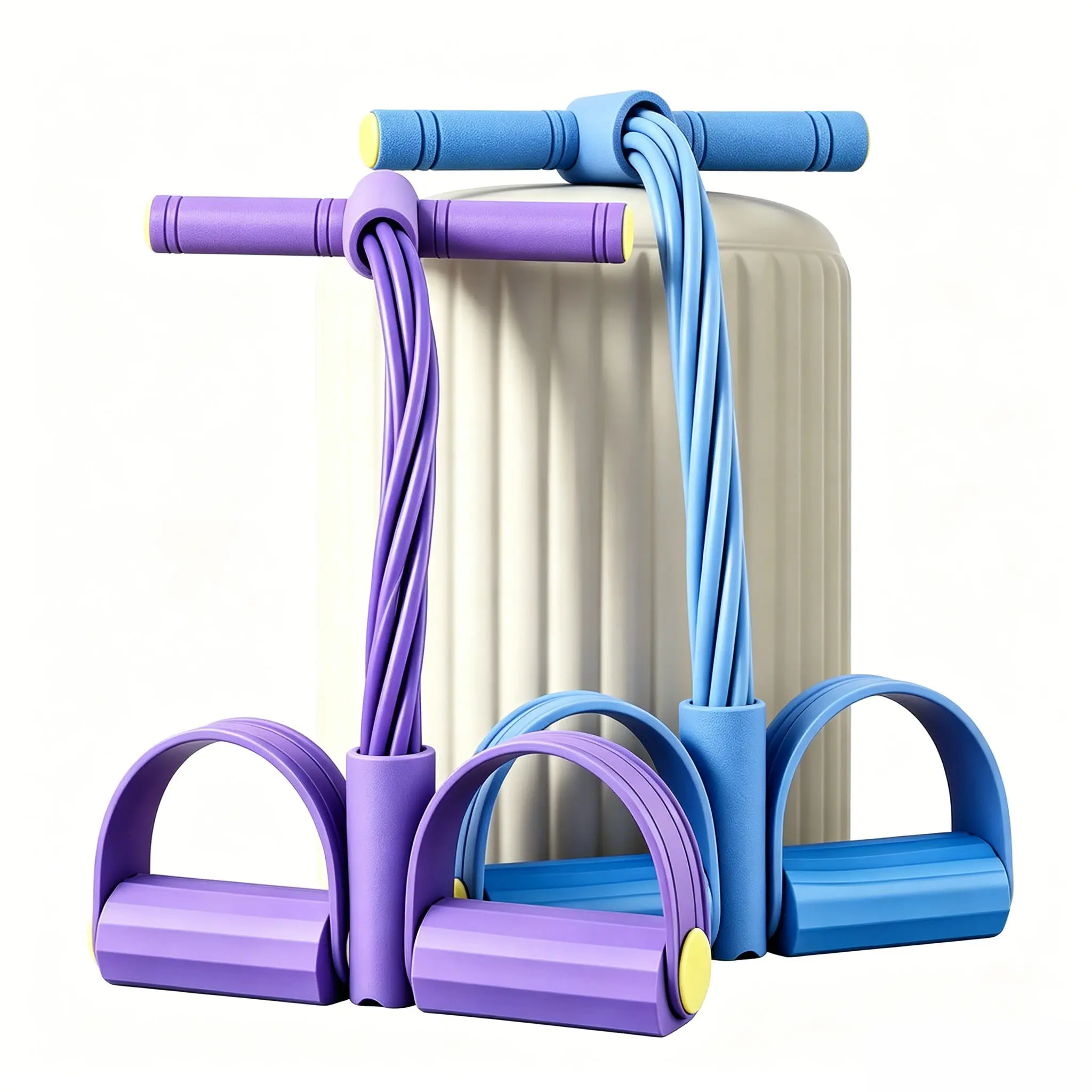 Back Resistance Trainer with 6 Natural Latex Tubes, All-in-1 Durable Home Workout Equipment for Back Ache Relief and Stretching, Safety