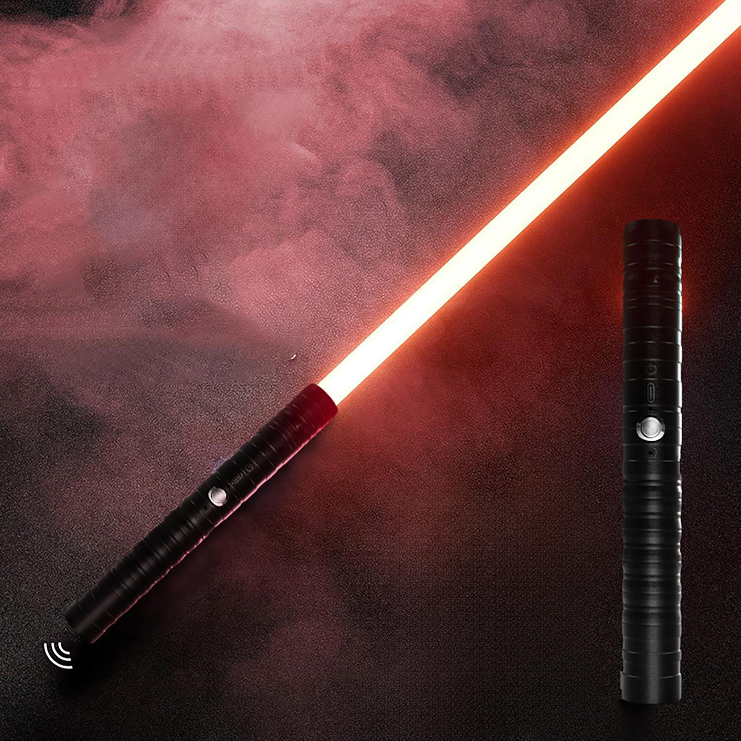 Dueling Lightsaber, 1 Count Rechargeable RGB 15 Color Variable Light Saber with Sound, Aluminum Alloy Hilt Light Saber, Ideal for Parties, Gifts