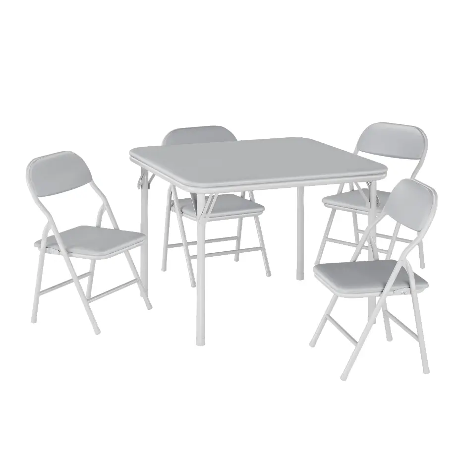 Folding Table and Chairs Set - Activity Table with Chair, Waterproof PU Top, No Assembly, Easy Fold & Store for Home/Daycare/Study area Art, Learning & Play