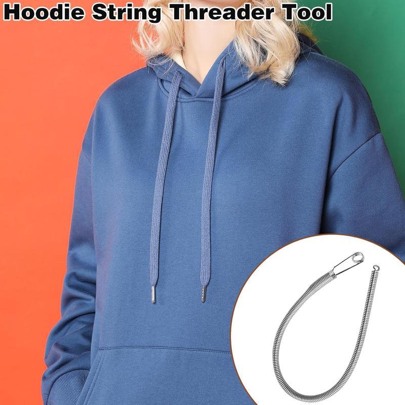 5 count Spring Loop Threader Tool with Rope Threader Clip, Elastic Drawstring Puller for Hoodies, Pants, Jackets and Sweatpants