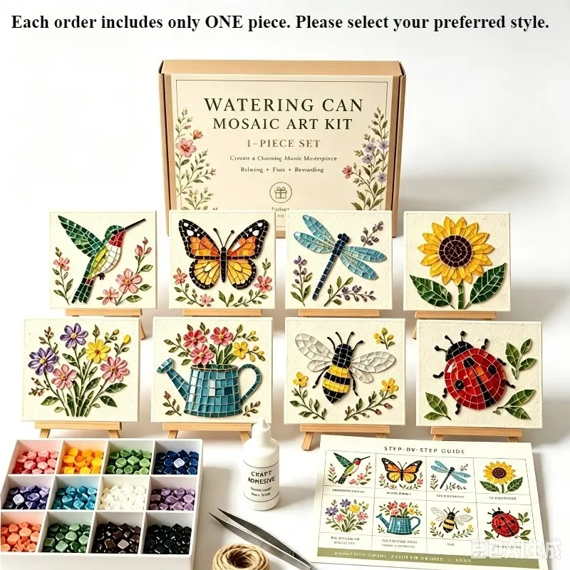 Animal & Plant Mosaic Art Kit, DIY Creative Craft Set with Instruction Manual, Perfect Christmas Gift for Kids & Adults