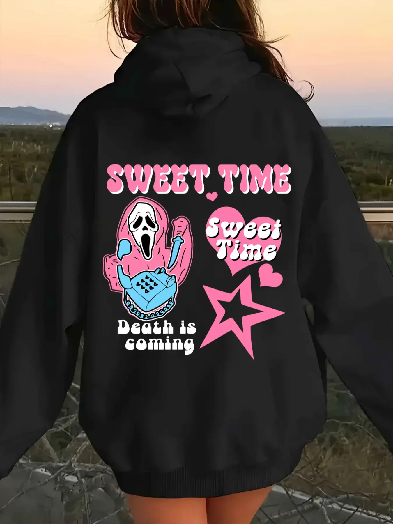 Girls' Casual Fashion Hoodie with Print Pattern, Simple Design Suitable for Outdoor Activities, Perfect for Autumn Wear