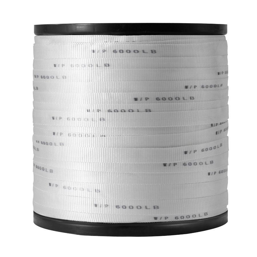 VEVOR Polyester Pull Tape, 1x 2103' Mule Tape Flat Rope, 6000 lbf Tensile Capacity, Printed Webbing Cable Pulling Tape for Packaging, Gardening, Commercial Electrical, Conduit Work, White