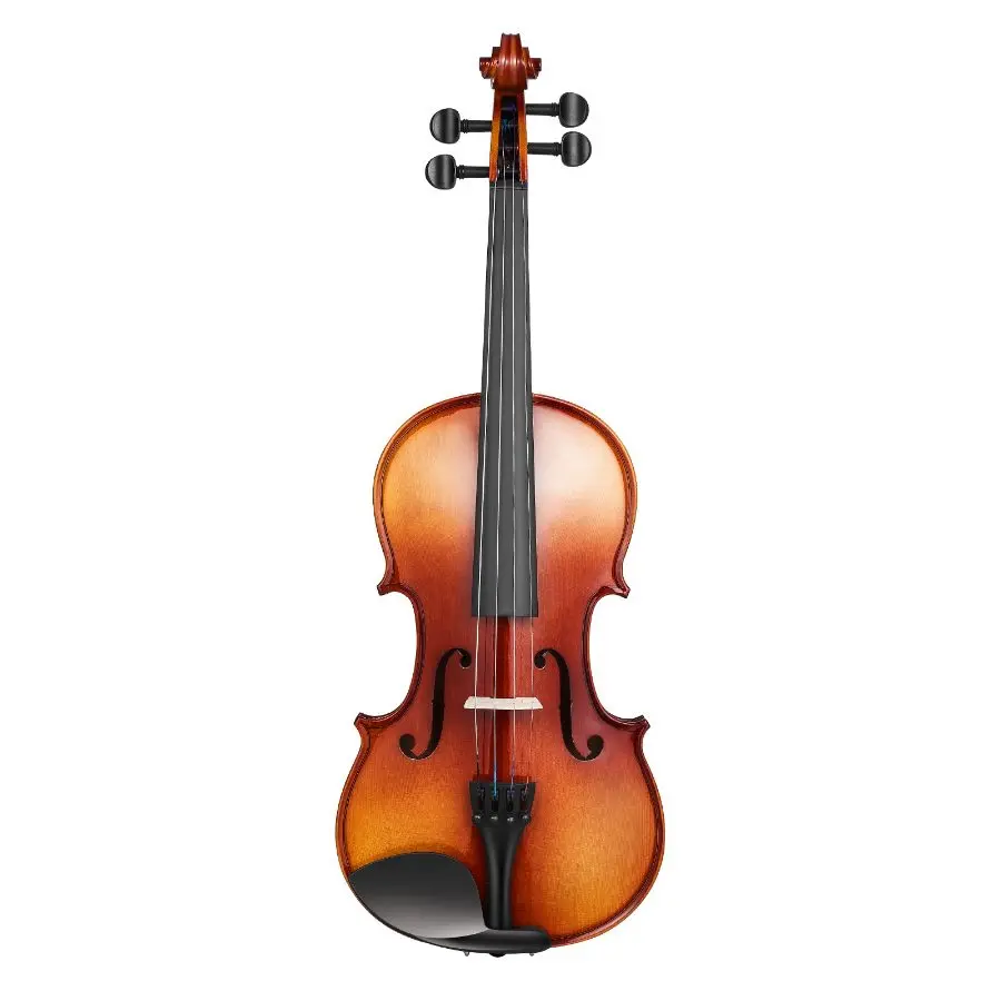 VEVOR 4/4 Full Size Solidwood Violin - Glossy Brown Pattern Finish Full Set for Beginners, Includes Hard Case, Rosin, Bow, Shoulder Rest, Bridge, Extra Strings