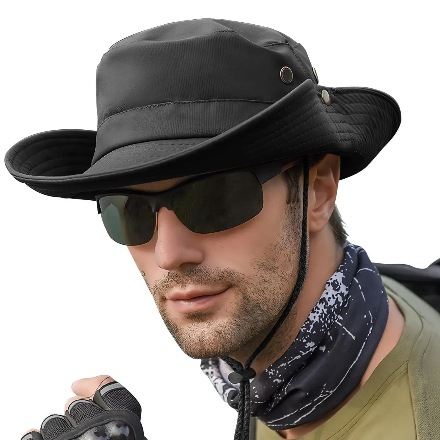 Wide Brim Sun Hat for Men Women, UV Protection Adjustable Hat for Fishing Hiking Gardening Safari Beach