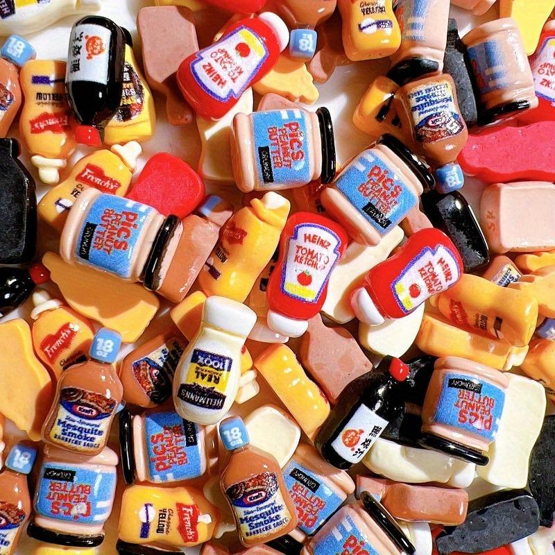 14Counts Miniature Sauce & Condiment Models - Adorable DIY Craft Decor, Play Kitchen Accessories for Phones/Frames/Fridges/Journals (Includes Ketchup/Mustard/Mayo/Soy/BBQ/Syrup/Salad Dressing) - Handmade Mini Food Replicas, Play Set