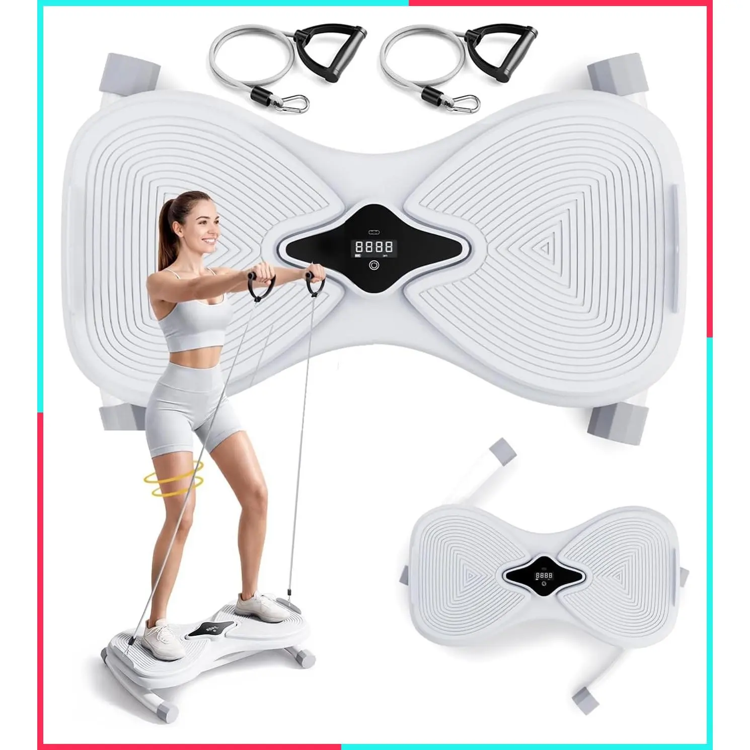 Waist Twister Machine with Rechargeable Battery & LED Counter, Ab Twister Board for Belly Fat Loss and Core Workout, 300 lbs Capacity, Silent Spin, Anti-Slip, Home Gym Equipment for Women & Men