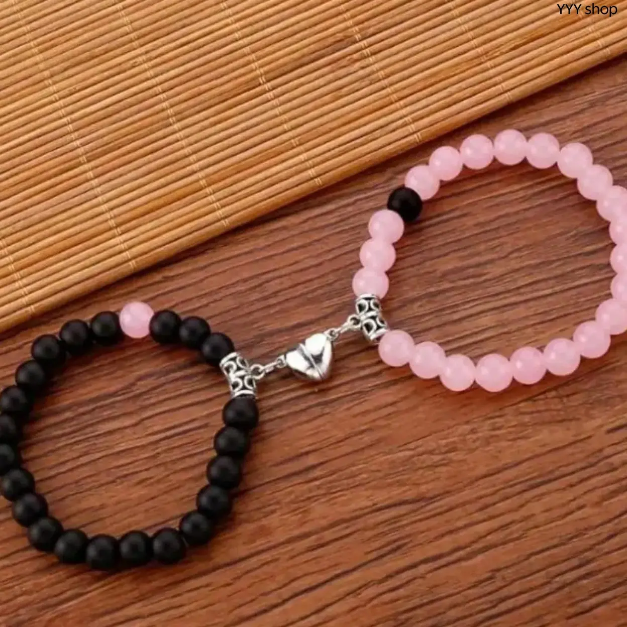 Minimalist Matching Couple Bracelet Set - Magnetic Heart Charm Polyester Rope Wristbands, Couple Matching Sets, Sentimental Gift for Anniversary Day, DIY Bag Accessory, Matching Bracelets, Magnetic Link