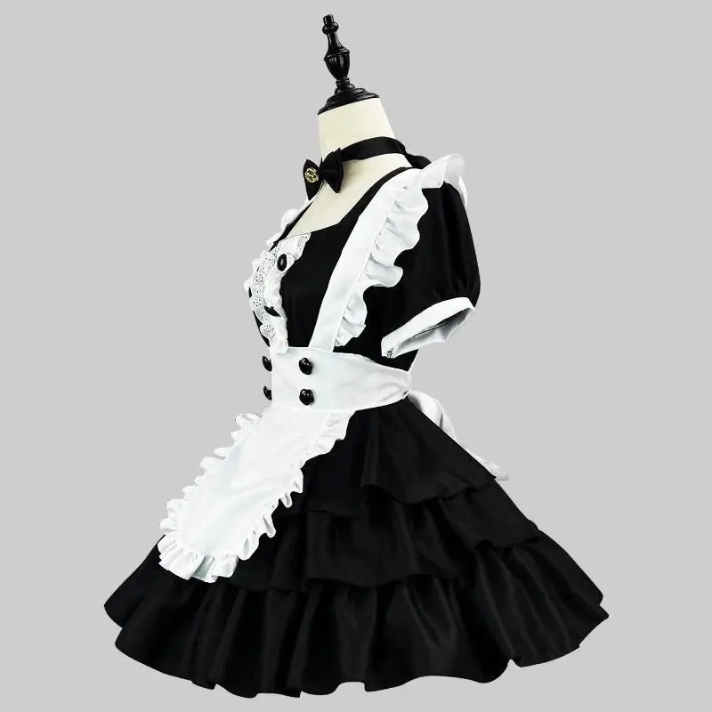 Japanese Anime Cosplay Costume High Quality Black White Maid Outfit Apron Dress Plus Size Women Sexy Lingerie Stage Uniform New