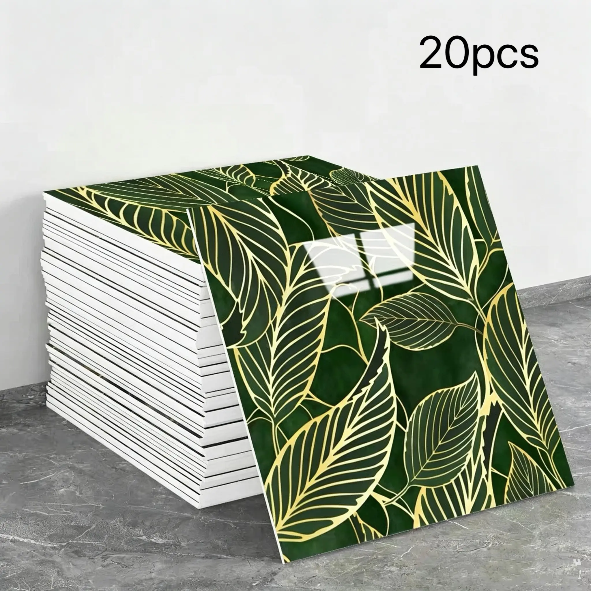 20-piece self-adhesive wall sticker panel dimensions: 11.81*11.81 inches. Lightweight imitation marble splash-proof wall panel (not natural marble), suitable for kitchens, bathrooms, and living rooms. Stick On Wall Panels