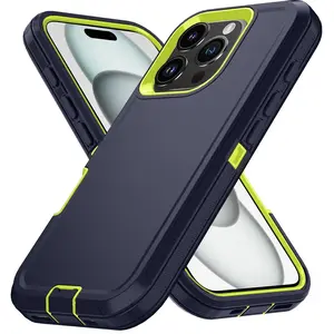 Compatible with iPhone 15,14,13,12,11 Pro Max,X,XS,XR,XS Max,8 Plus,7 Plus,SE 2,SE 4,Hard PC TPU Dual Layer Defender Shockproof Armor Protective Phone Case HNZ0301