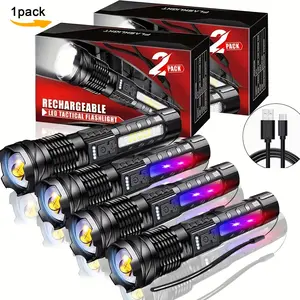 COB LED Work Light with Adjustable Focus | High Power Rechargeable Flashlight with 6000mAh Battery for Camping & Repairs