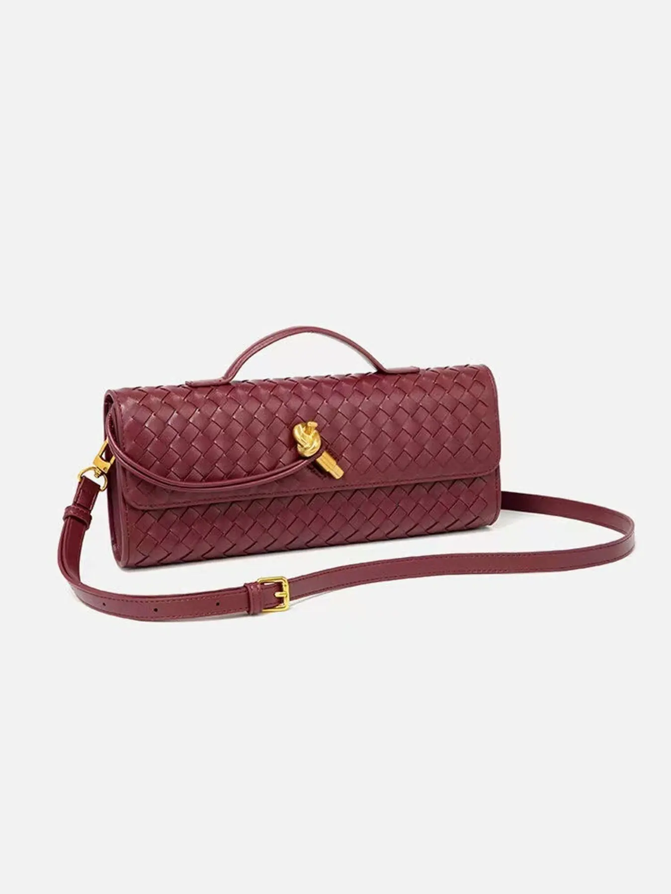 Elegant Braided Shoulder Bag, Fashionable Evening Clutch, Adjustable Detachable Strap, Women's Crossbody Bag, Unique Design, High-Quality Texture, Crossbody Purse