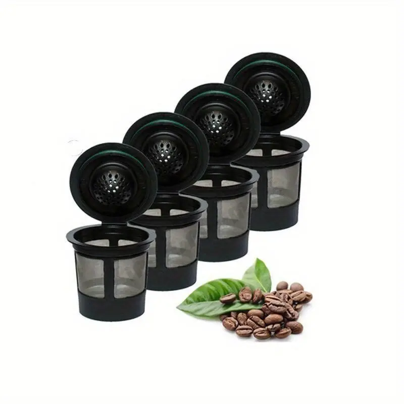 4 Pieces Eco-Friendly Reusable K Cup Coffee Pod Filters, Universal Permanent Filter for Keurig 1.0, Durable Home Brewing Accessory