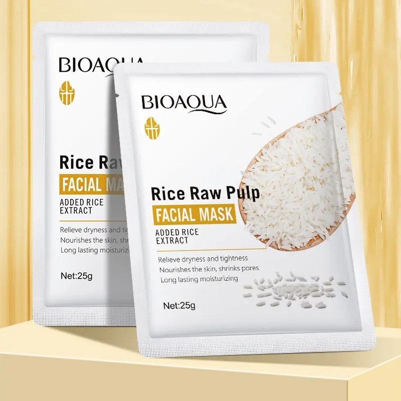 10-Piece Rice Essence Mask Set, Moisturizing & Hydrating Skincare, Nourishing Face Masks for Radiant Skin, Ideal for Daily Use