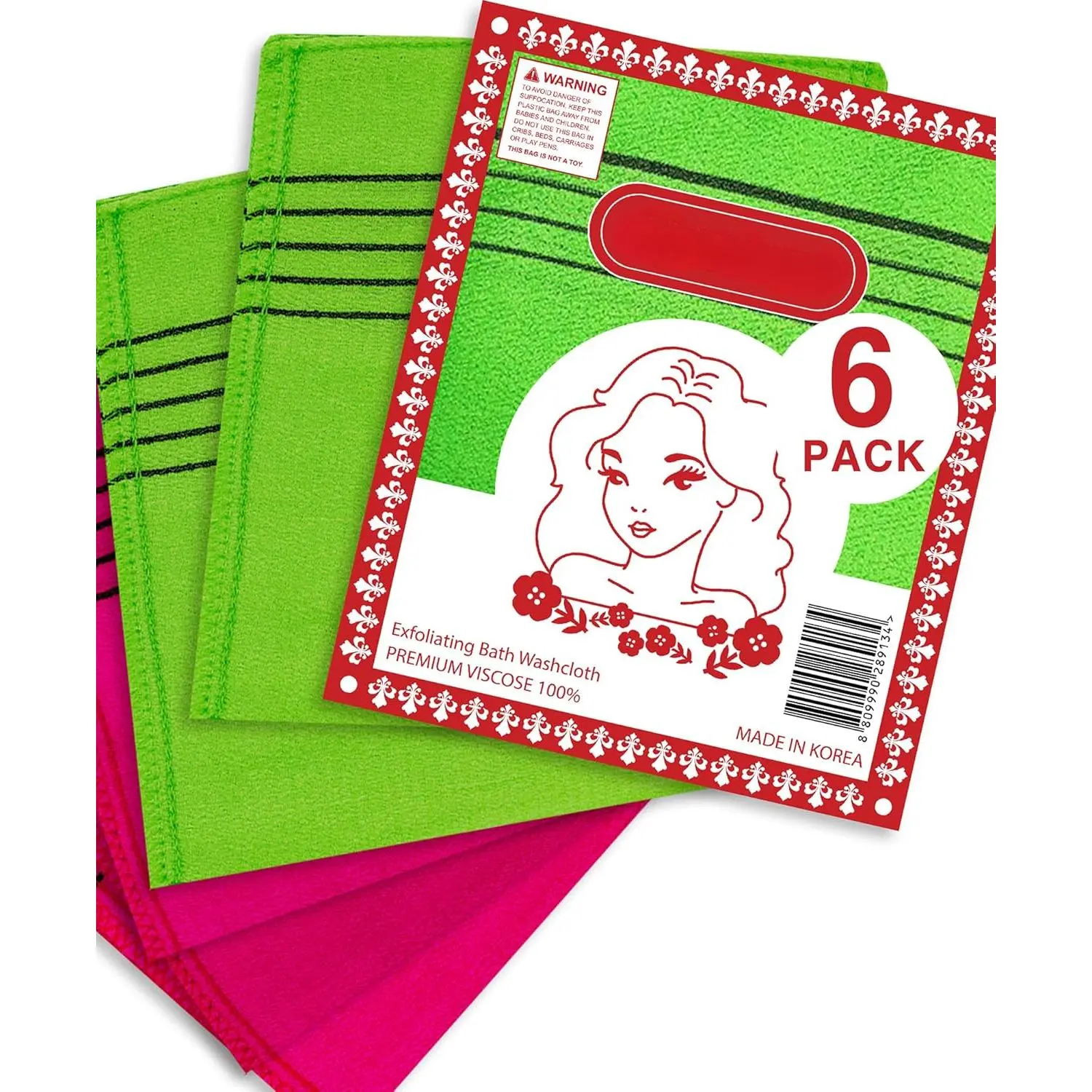 Anti-Shrink Asian Exfoliating Bath Washcloths Mitt Scrub for Body washcloth Glove Premium Viscose Rayon Onsen Towel Korea Made