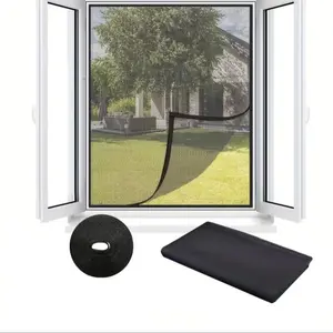 DIY Self Adhesive Window Mosquito Screen, Easy Install Invisible Mesh Net, Sticky Hooks, Durable Bug Barrier for Bedroom Living Room