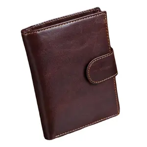 Men's Genuine Leather Wallet Coin Purse Card Case Mens Vintage Trifold Wallets