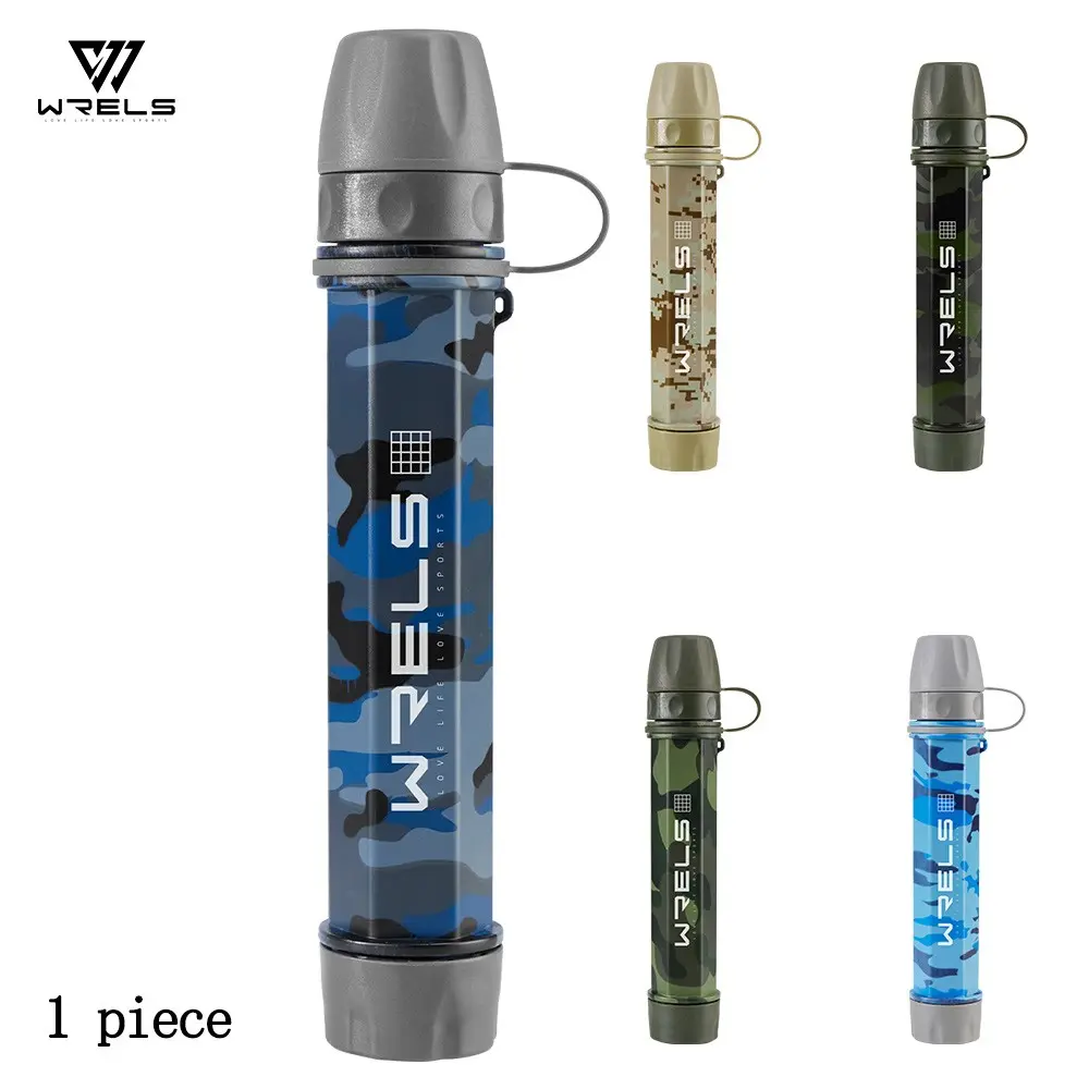 Portable Outdoor Water Filter Set, Camping Hiking Adventure Water Purifier, Emergency Survival Drinking Filter, Compatible with Water Bottles Bags, Built in Filter