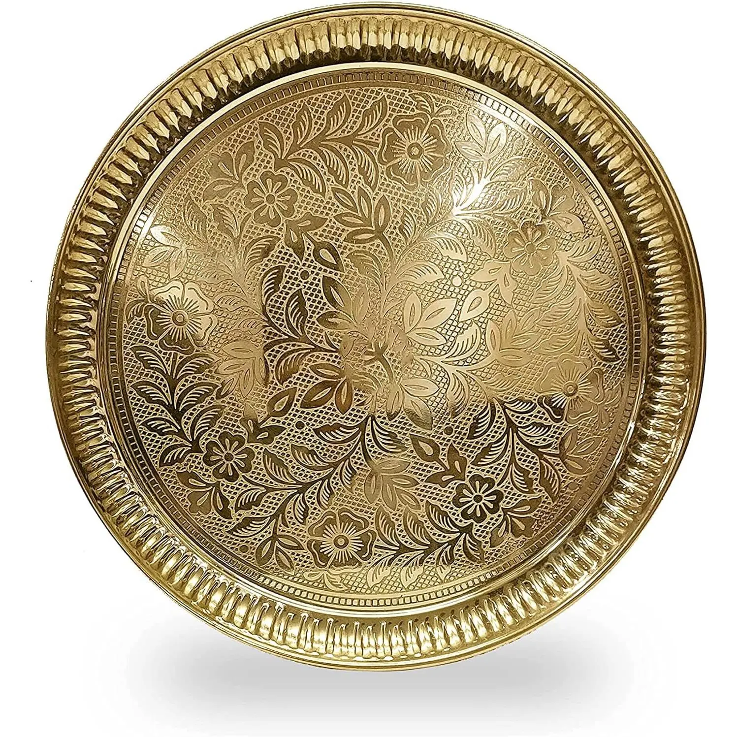 Pure Brass Pooja Thali 6 Inch Puja Plate Arti Thali Set Traditional Handcrafted For Diwali Home Office Mandir Wedding Return Gift Items