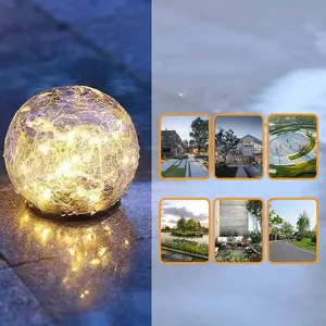 Cracked Glass Solar Garden Stake Light – Color Changing & Warm Glow Crackle Ball for Outdoor Lawn, Patio or Yard, Wireless Pathway Decor, Energy-Efficient Gift for Home Decor Lovers, USA Garden Vibe