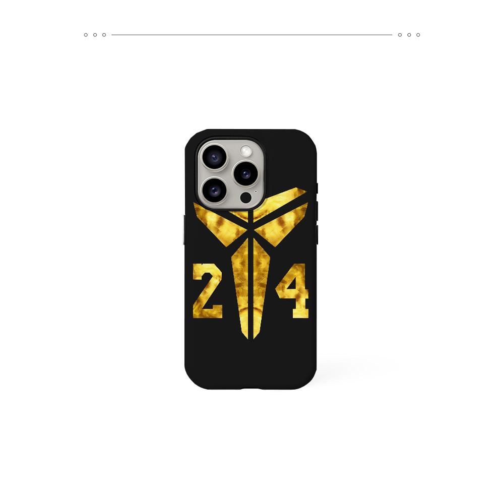 Basketball Superstar K-Kobe: Kobe Logo Design 2-in-1 Hybrid Phone Case — Compatible with iPhone 16, 15, 14, 13, 12 Series — Glossy Finish, Drop-Resistant, Fade-Proof