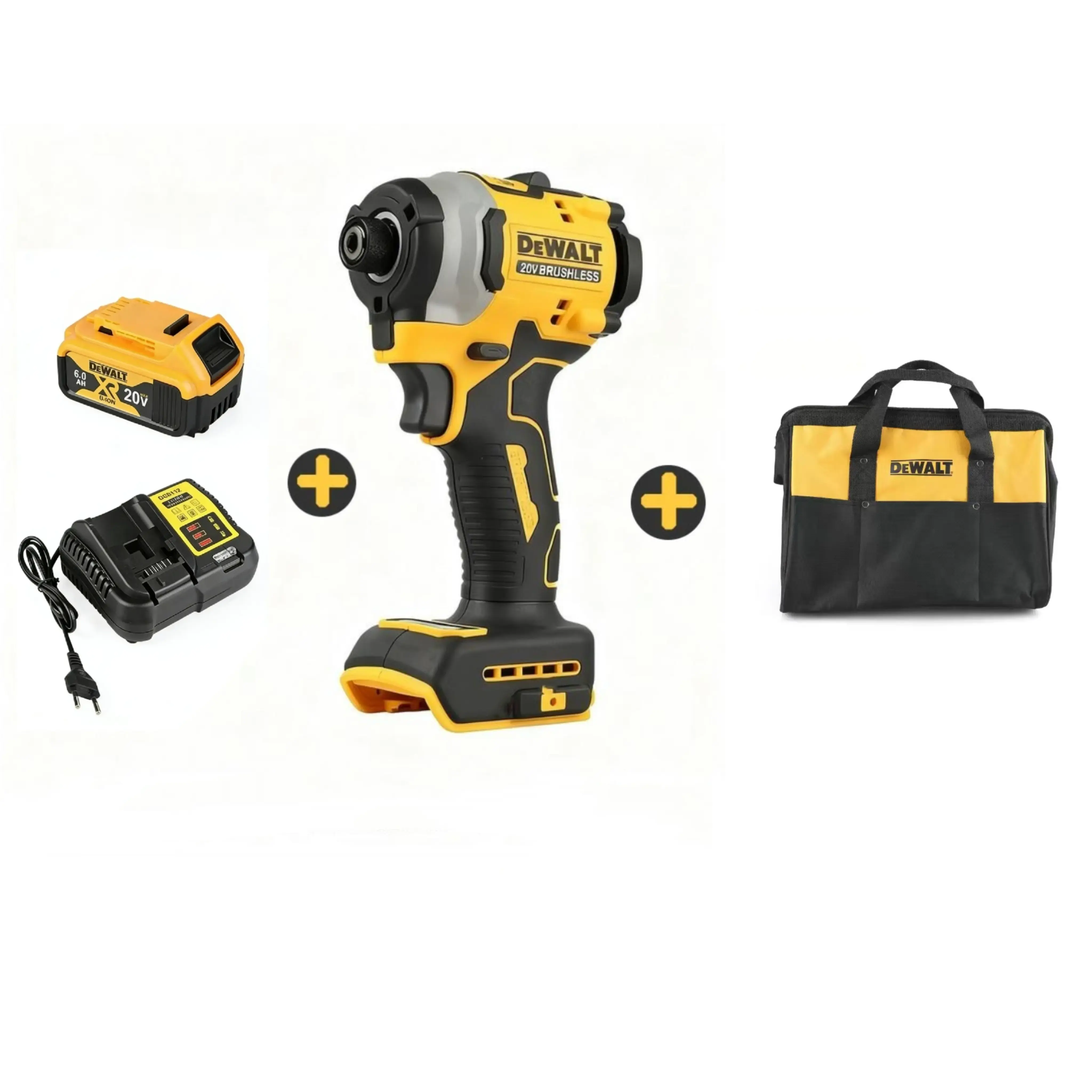 DCF850 20V Brushless Cordless Impact Drill, Lithium-Ion Driver Screwdriver, Heavy-Duty Torque Hardware Tool with Battery