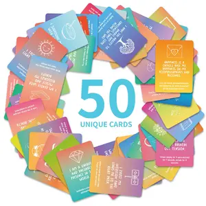 New Set of 50 Self-Motivational Text Interaction Cards, Colorful Mood Positive Quotes, Inspirational Cards for Daily Motivation