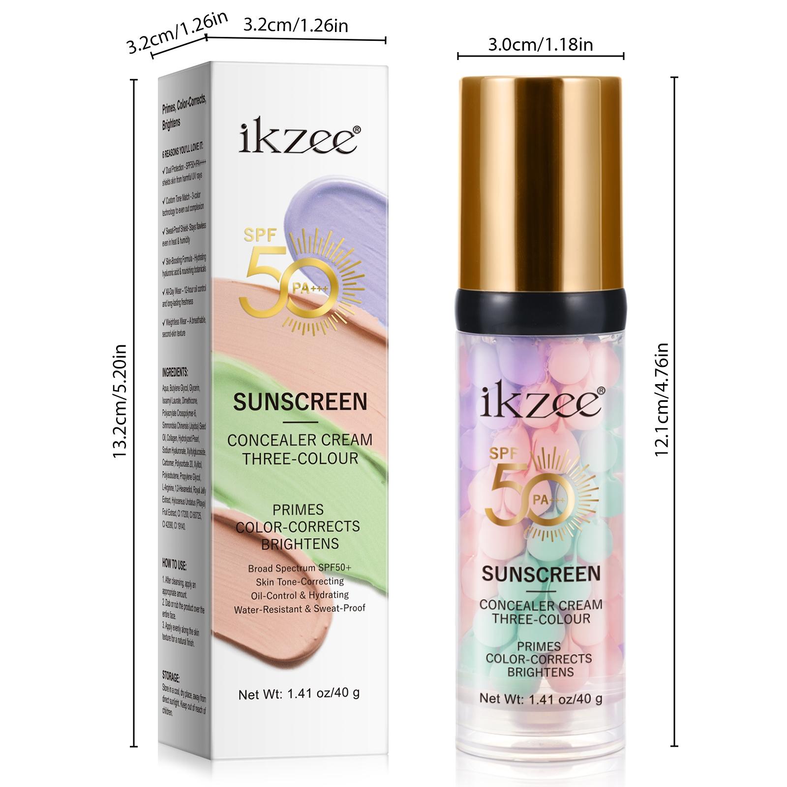 ikzee three-color sunscreen concealer makeup top cream 40g