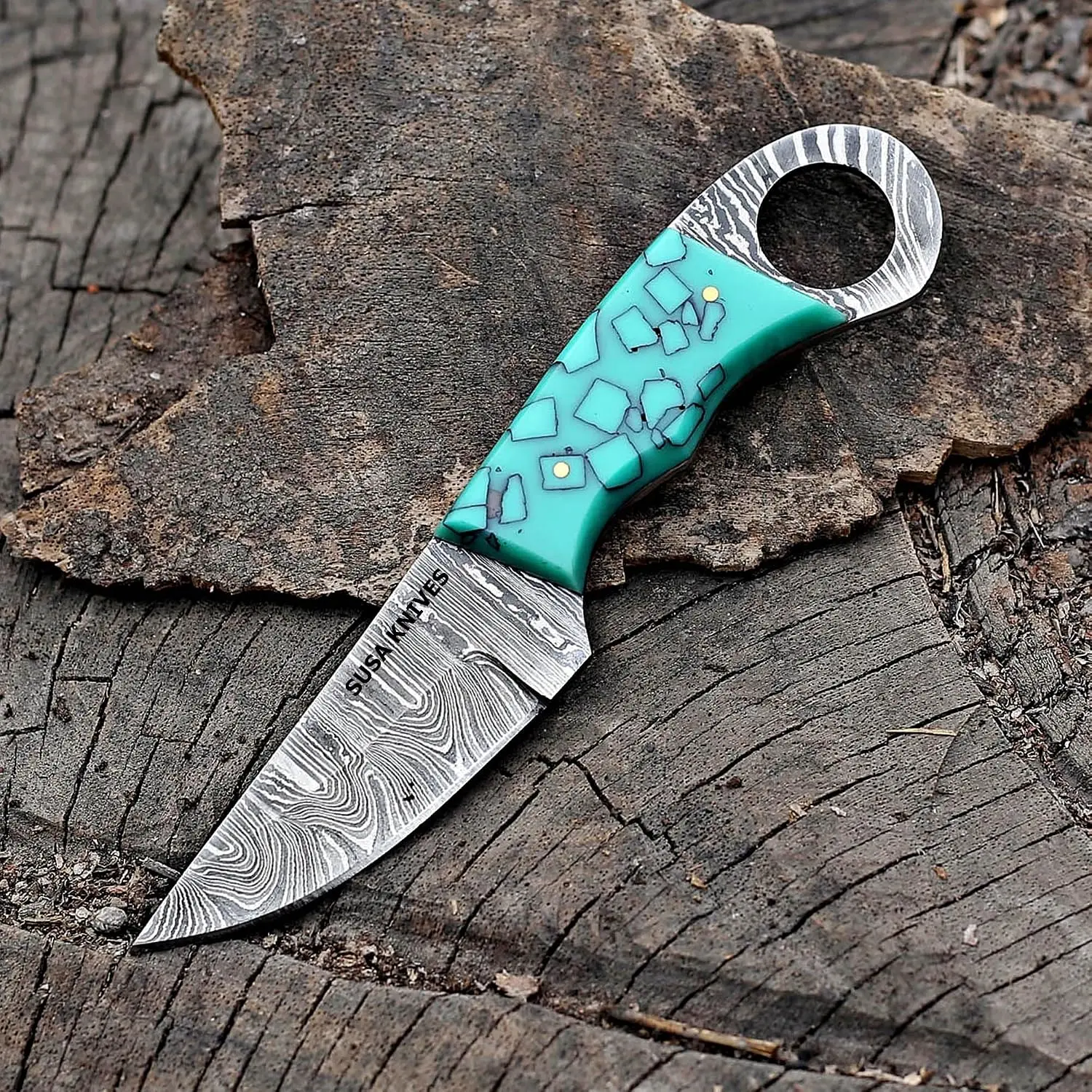 Custom Handmade 7'' fixed blade hoof rasp knife/Cow boy knife/Damascus steel Bull cutter cowboy knives with pancake leather sheath (SUSA 115)