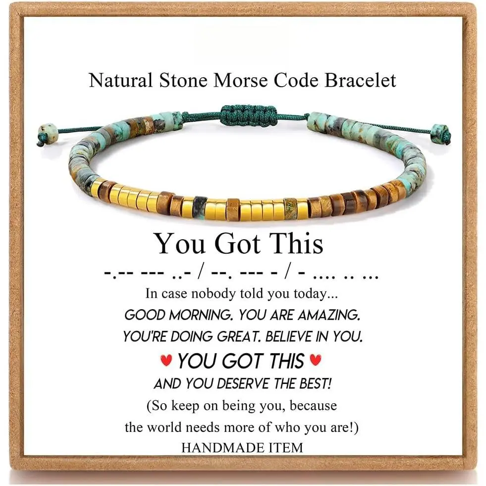 Morse Code Bracelets Christmas Birthday Gifts for Women Her | Graduation  Day Inspirational Funny  Stocking Stuffers Adjustable Bracelets for Women