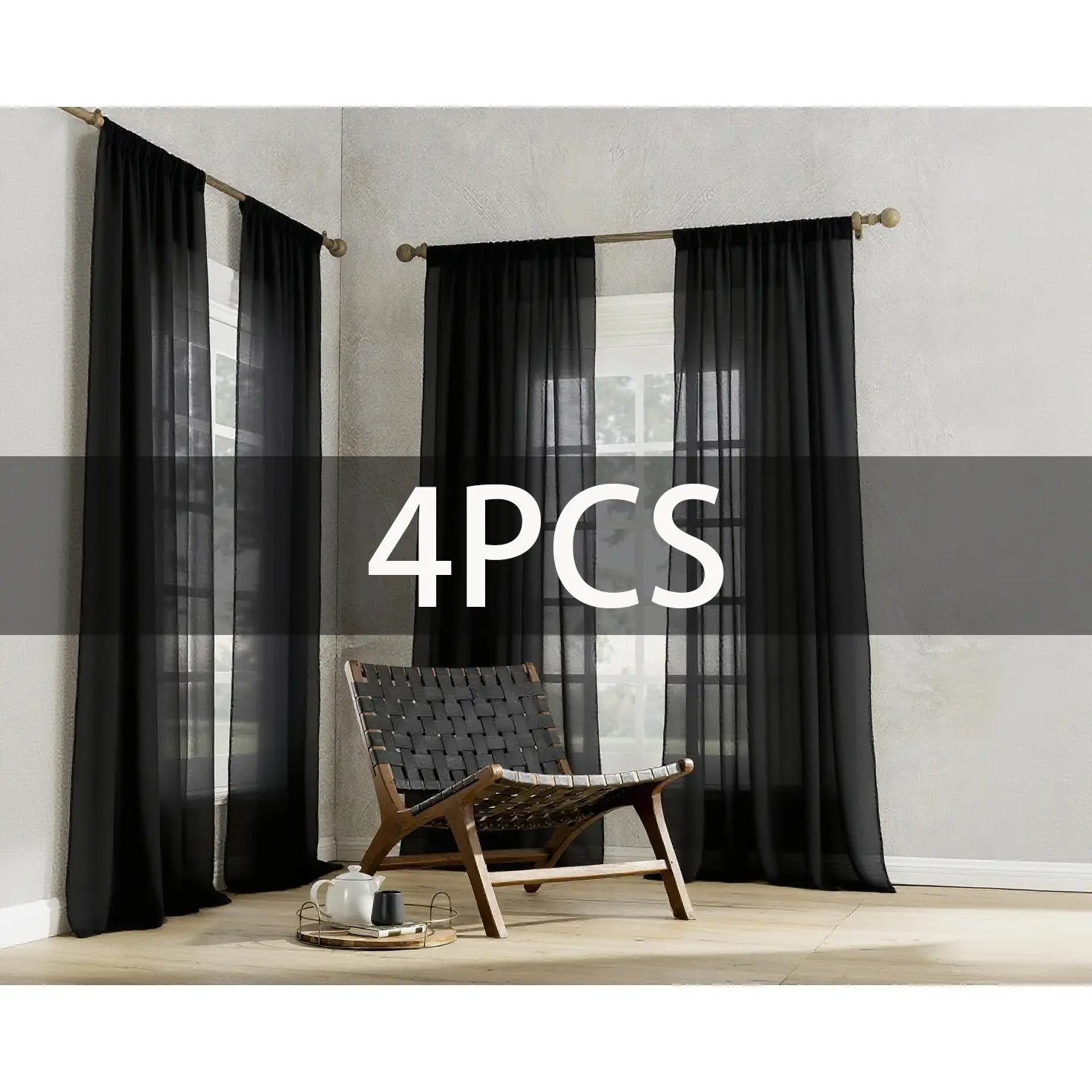 4 Pieces Stylish White Sheer Curtain Set creates a cozy vibe with gentle filtered light. The well-made fabric is durable and easy to hang. It works great for daily home use and adds charming details to every indoor room.