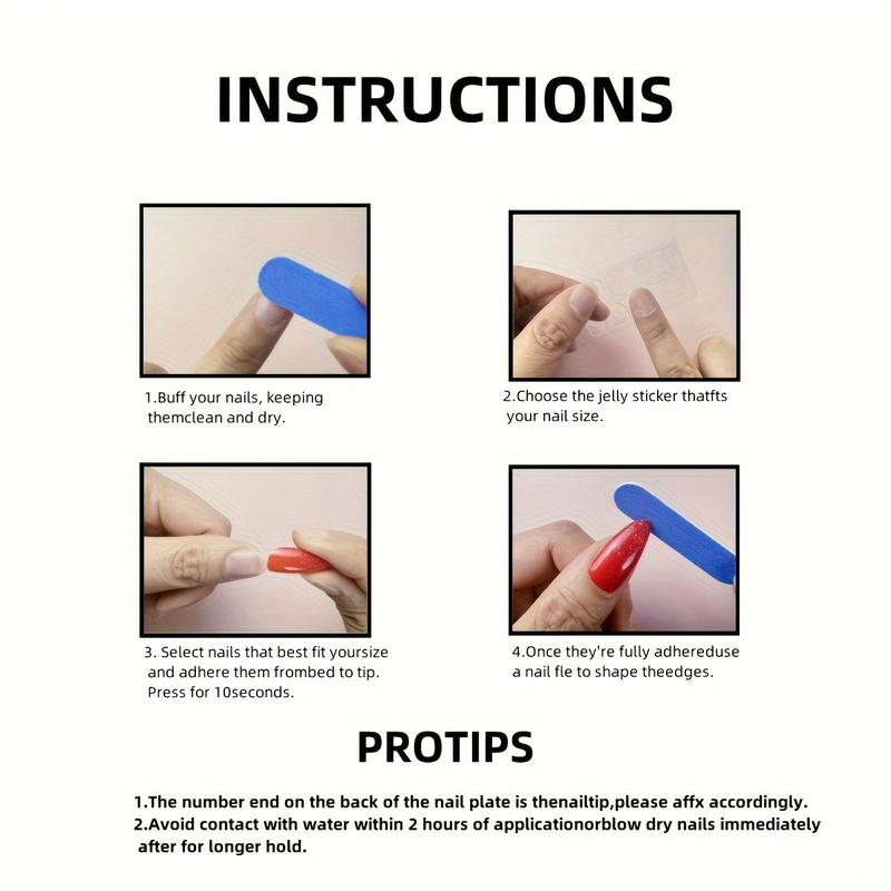 24pcs short square blue style matching glitter design manicure set with nail file 1pc double-sided tape 1pc Pink Gradient Sparkling Nails European Diamond Fake Nails Cutics