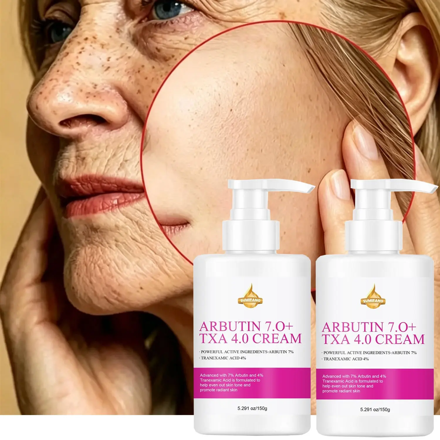 Even-toned and Brightening Face Cream (2pcs), Even Tone Moisturizer, arbutin extract, tranexamic acid to care for even-toned skin, quickly absorbs without being greasy, suitable for dull skin, daily care, travel