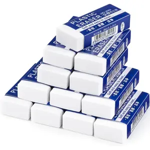 12 Pack Large White Pencil Erasers, Bulk Art Erasers for Kids Drawing School Use