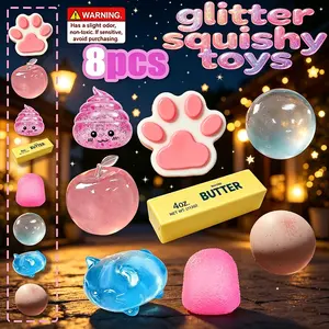 Novel Stress Relief Toy Set, Anxiety Relief, Fun Interactive Design, Cute Desktop Accessory, Party Gift, Holiday Gift Idea, 8 Styles, Boxed