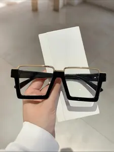 Women's Fashion Square Frame Eyeglasses, Anti-blue Light Eyeglasses, Fashion Eyeglasses for Work, Daily Clothing Decor, Perfect for Student Daily Use
