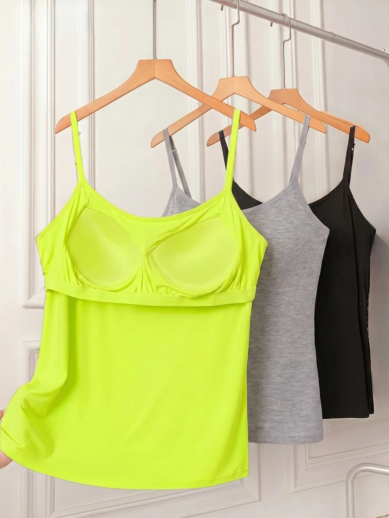 Women's Sleeveless Fitted Tank Top Bra with Padded Cups, Adjustable Straps, Soft Comfortable Plain Color, Casual All-Season Outerwear