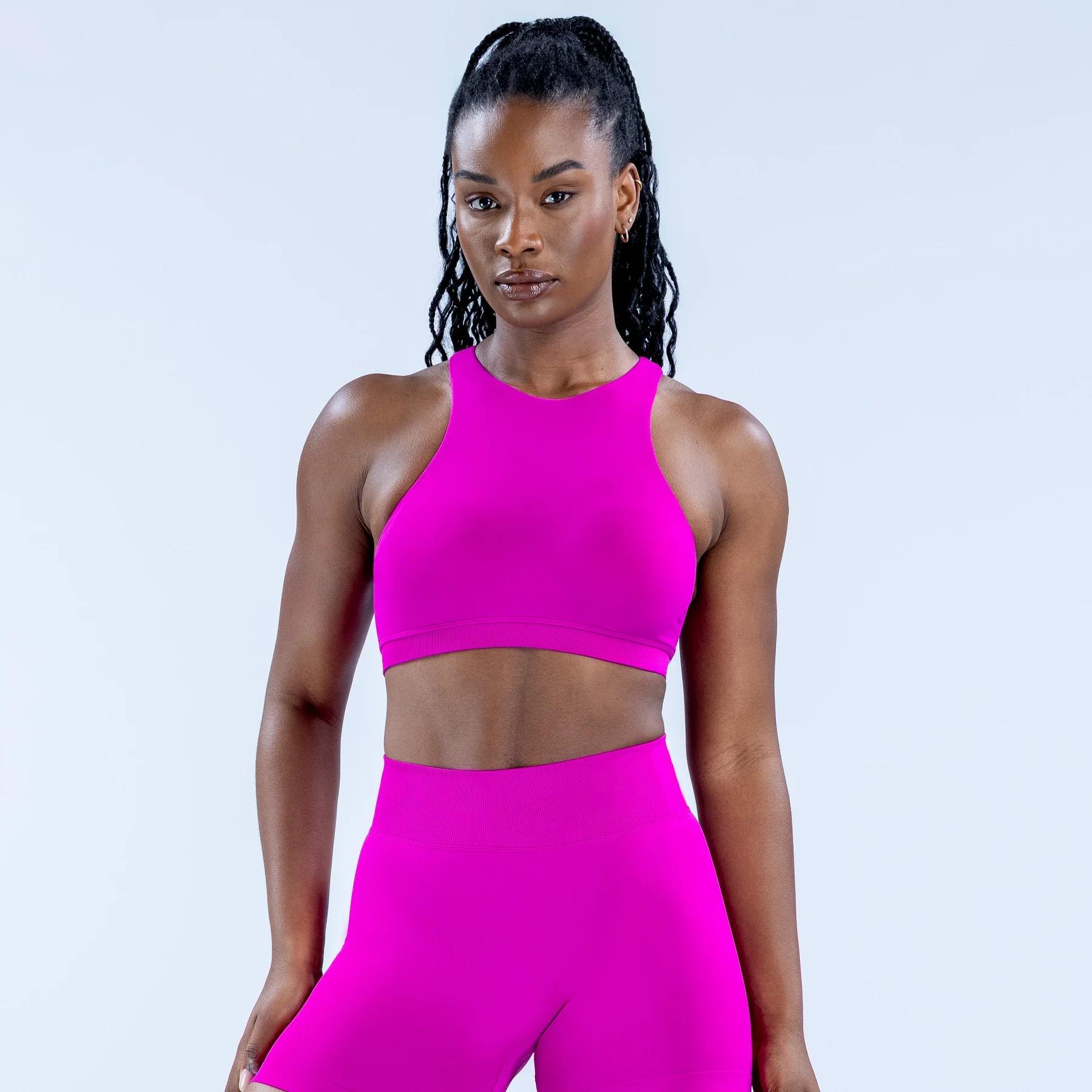 Seamless Thin Strap Sports Bra For Women High Elastic Racerback Yoga Top, Body Shaping Workout Bra With Pads Seamless Thin Strap Sports Bra For Women High Elastic Racerback Yoga Top, Body Shaping Workout Bra With Pads