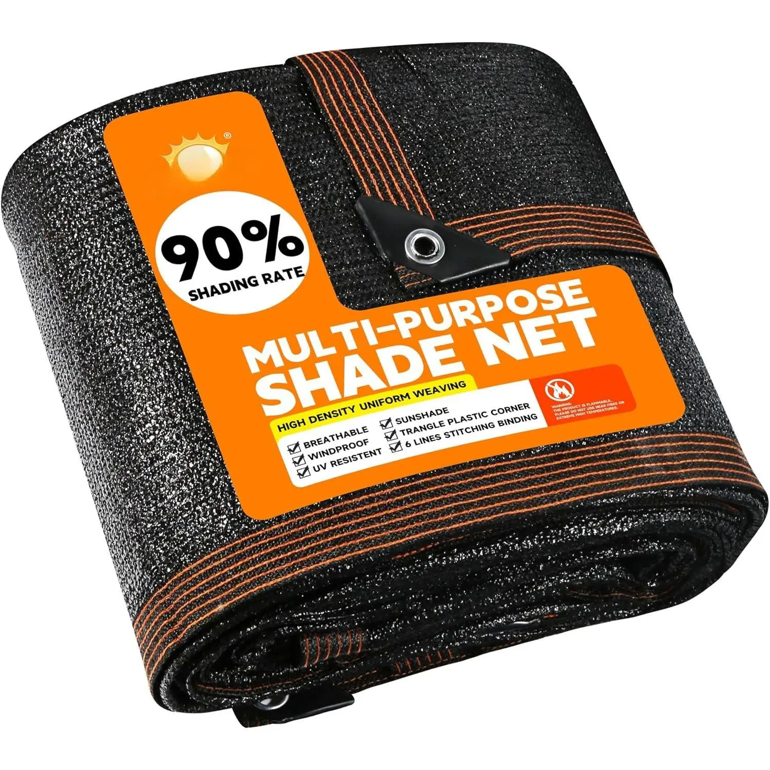 90% Shading Rate 8'x10' Black Shade Cloth, Durable Mesh Tarp with Grommets&Reinforced Edges, Shade Net Using for  Cover, Greenhouse,  Kennel, Patio, Chicken House