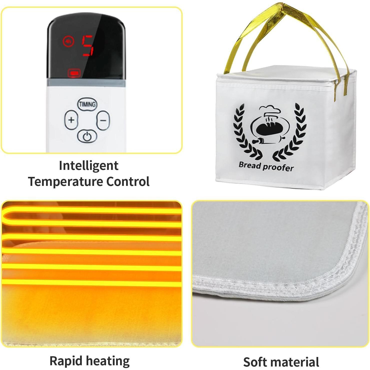 Dough Proofer Heating Pad with Warming Box, Sourdough Bread Proofing Warmer Box, for Bread Making,Sourdough Warmer