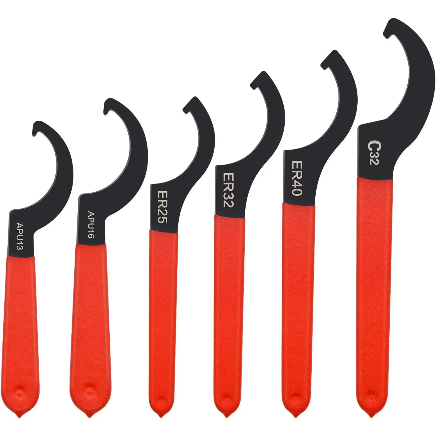 6pcs Coilover Spanner Wrench Set, C-Shape Shock Spanner Hook Wrench Tools |       for Suspension System and Shock Adjustment