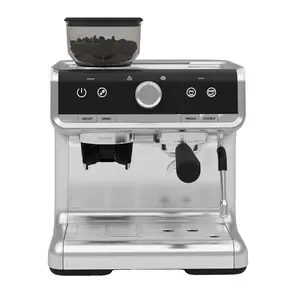 20 Bar Espresso Machine with PID Control and Integrated Grinder - Stainless Steel 3-in-1 Coffee Maker Set - Milk Frother Steam Wand - 95oz Detachable Water Tank - Home Barista for Cappuccino, Latte, Espresso