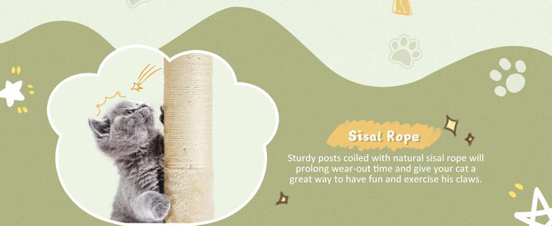 65" Flower Cat Tree Tower Cats Furniture, Multi-Level Cat Condo Activity Center Kitten Play House