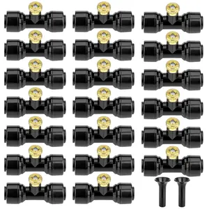 20 Pack Brass Mister Nozzles with 20 Pack Misting Nozzle Tees with 2 Pack End Plugs for Outdoor Cooling System Patio Misting System