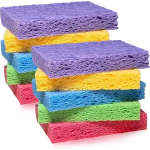 18ACTIVEKITCellulose Sponges for Dish,Heavy Duty Scrub Kitchen Sponge,Messes Without Scratching Sponges Kitchen,Pop Up Eco Sponges,DIY (10)