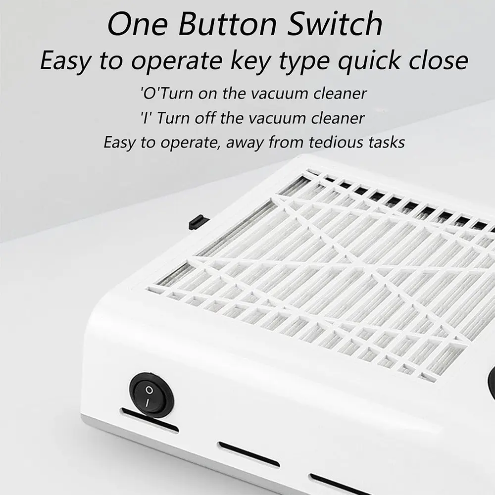 LULAA Nail Dust Collector Vacuum Machine, Bottom Cooling Vents Powerful Nail Suction Fan, Manicure Dust Extractor for Acrylic Nail Grinding, Salon & Home Nail Art Tool, Manicure Supplies