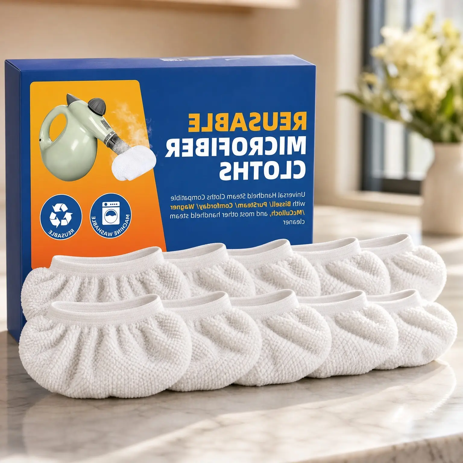 8 Pack Microfiber Steam Mop Cloth Covers - Reusable Washable Replacement Pads for Steam Mop and CleanerGift