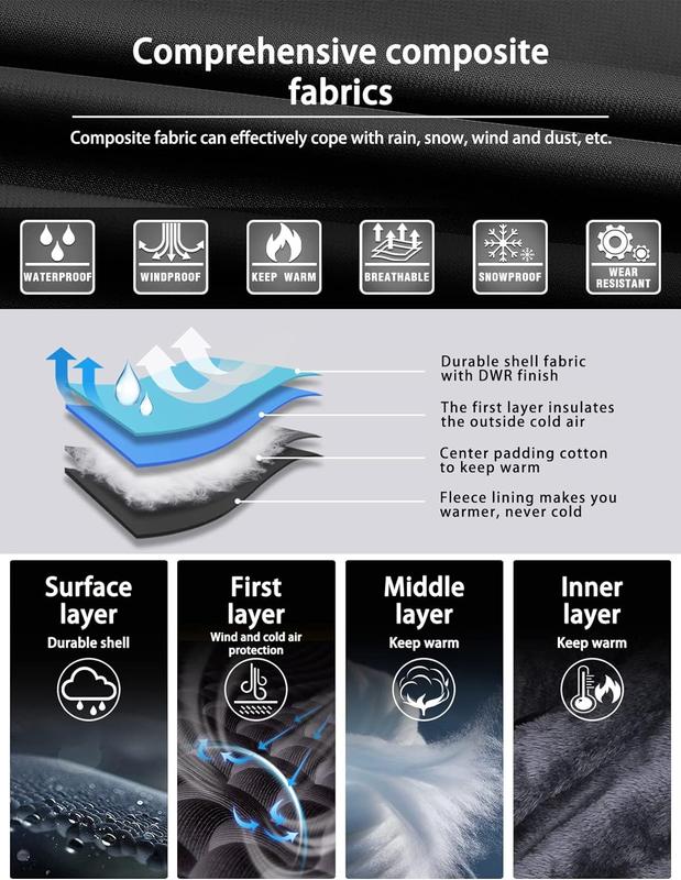 GEMYSE Men's Mountain Waterproof Ski Jacket Windproof Resistant Winter Coat Reflective Puffer Skiing Rain Perfect Fabric Zipper