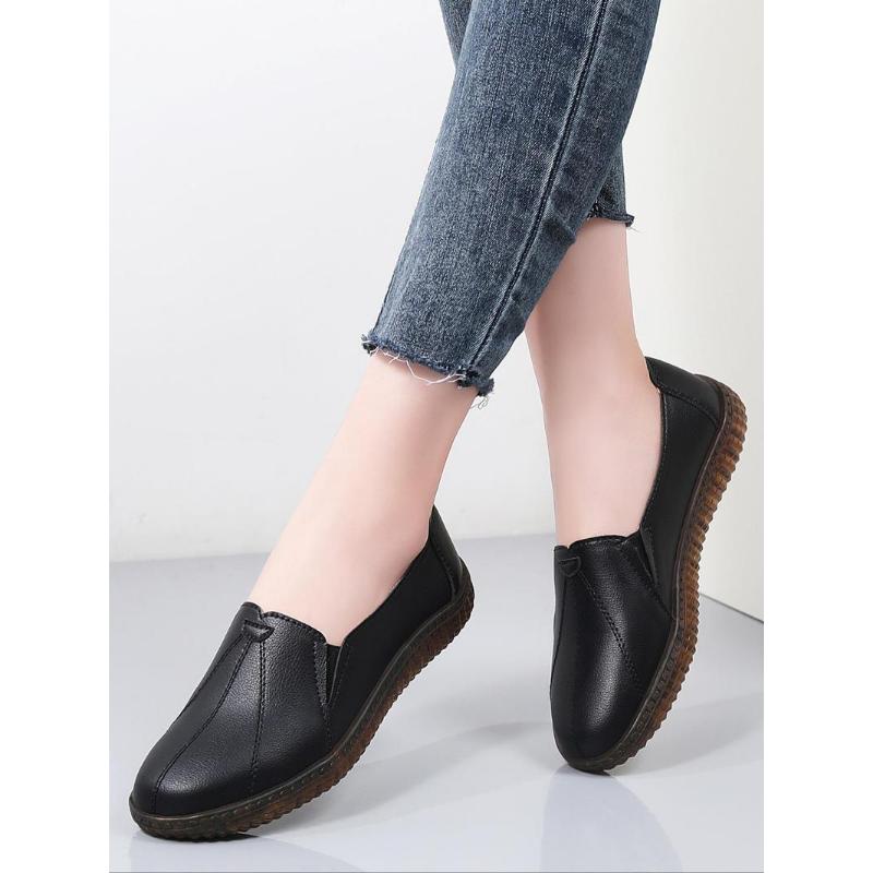 (New)Women's Solid Color Slip on Walking Shoes, Casual Comfortable Flat Shoes for Daily Wear, Lightweight Breathable Shoes for Women & Girls(Gift)11